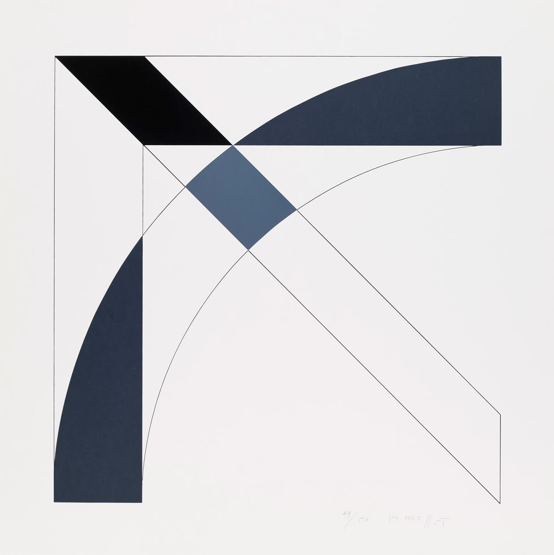 Gottfried Honegger 2 Arbeiten. Ca. 1990 - 2015. Farbserigraphie und Giclée auf leichtem: Konkrete KunstGottfried Honegger2 Arbeiten. Ca. 1990 - 2015. Farbserigraphie und Giclée auf leichtem Velinkarton. Blattgröße bis 80 x 61 cm. Je signiert, ein Blatt nummeriert, eines bez