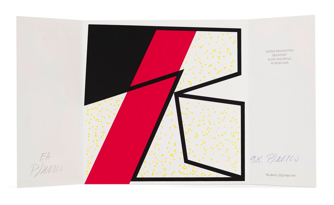 Georg Karl Pfahler 5 Arbeiten. Neujahrsgrüße 1987-1991. Je Farbserigraphie auf Velin. Je (1 of 1)