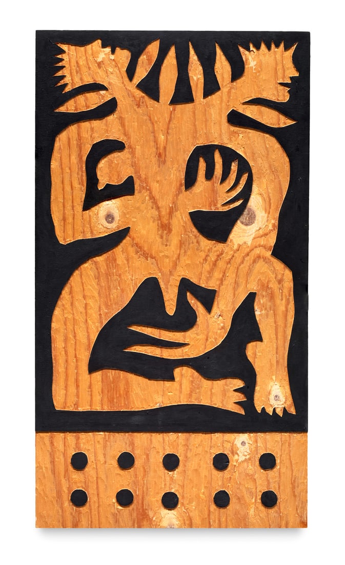 Ren Rong Pflanzenmensch. 1996. Acrylfarbe auf Holzcollage. 90 x 49,5 cm. Verso signiert, datiert und: Zeitgenössische KunstRen RongPflanzenmensch. 1996. Acrylfarbe auf Holzcollage. 90 x 49,5 cm. Verso signiert, datiert und betitelt. Mit wenigen kleinen, punktuellen Bereibungen. Insgesamt sehr gut