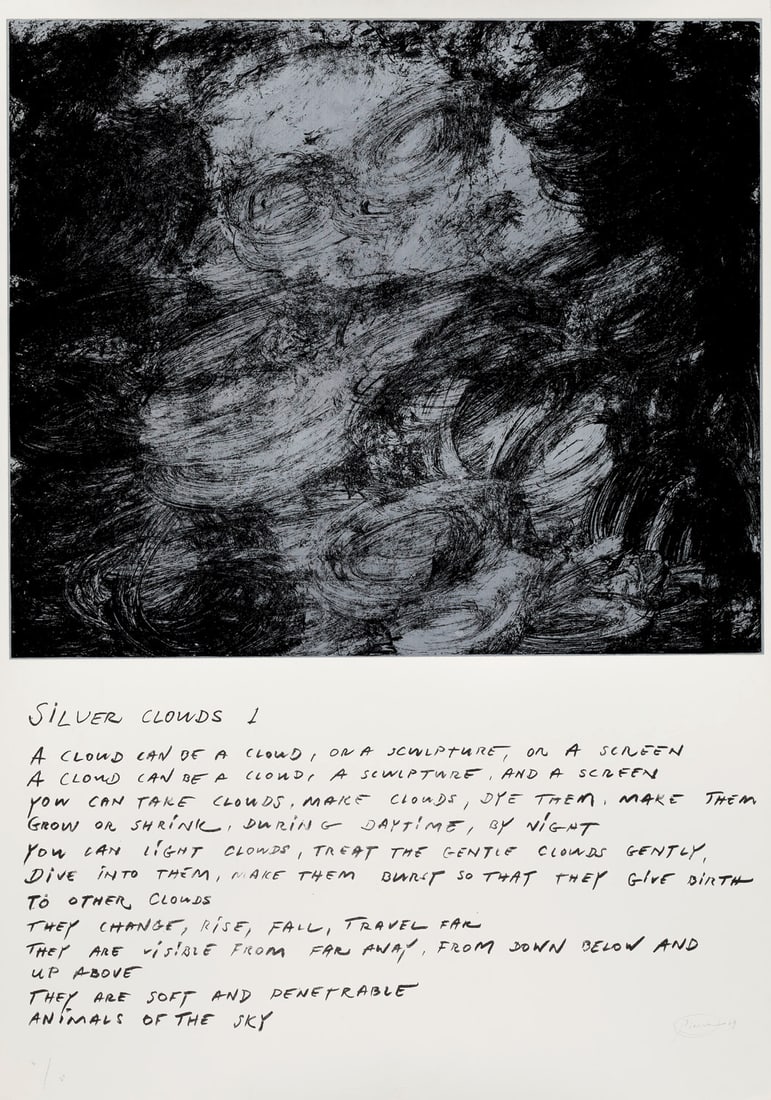 Otto Piene Silver Clouds I. 1969. Lithografie mit Aluminiumfolie auf Velin (mit Prägestempel). (1 of 1)