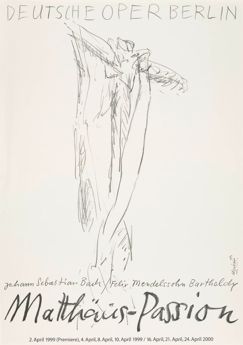Günther Uecker Matthäus-Passion. 1999. Offsetlithographie auf leichtem Velin. 82,3 x 57 cm: ZEROGünther UeckerMatthäus-Passion. 1999. Offsetlithographie auf leichtem Velin. 82,3 x 57 cm (84 x 59,5 cm). Im Stein signiert, datiert und mit Titelangaben, im Unterrand mit typographische