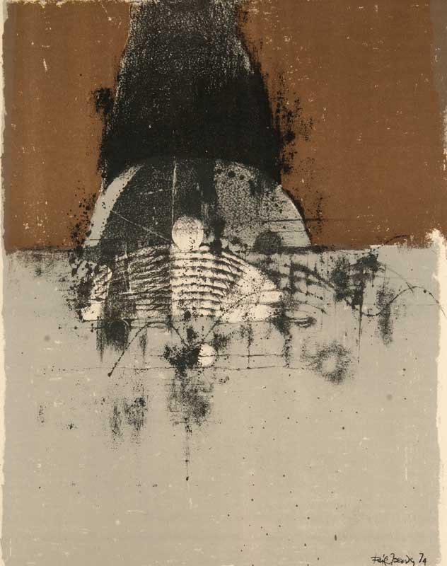 Friedlaender, Johnny Paques. 1974. Lithographie in: Friedlaender, Johnny Paques. 1974. Lithographie in Braun, Grau und Schwarz auf leicht genarbtem Papier. 41,5 x 43 cm (59,5 x 49 cm). Signiert und nummeriert sowie im Stein signiert, datiert und betite
