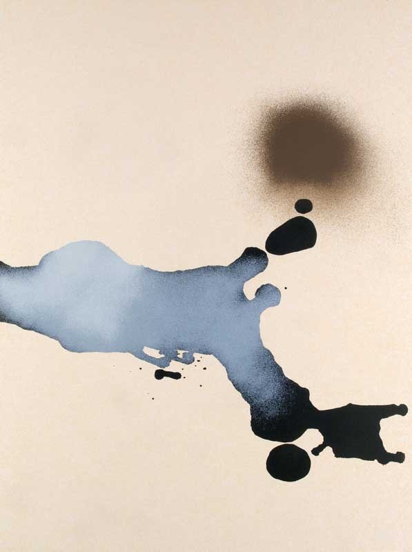 Pasmore, Victor Points of Contact No. 35. 1981.: Pasmore, Victor Points of Contact No. 35. 1981. Farbserigraphie auf festem Papier. 66,5 cm x 39 cm (87 x 64,5 cm). Signiert u. nummeriert. - Der volle weiße Rand leicht knickspurig. Exemplar 77/100.