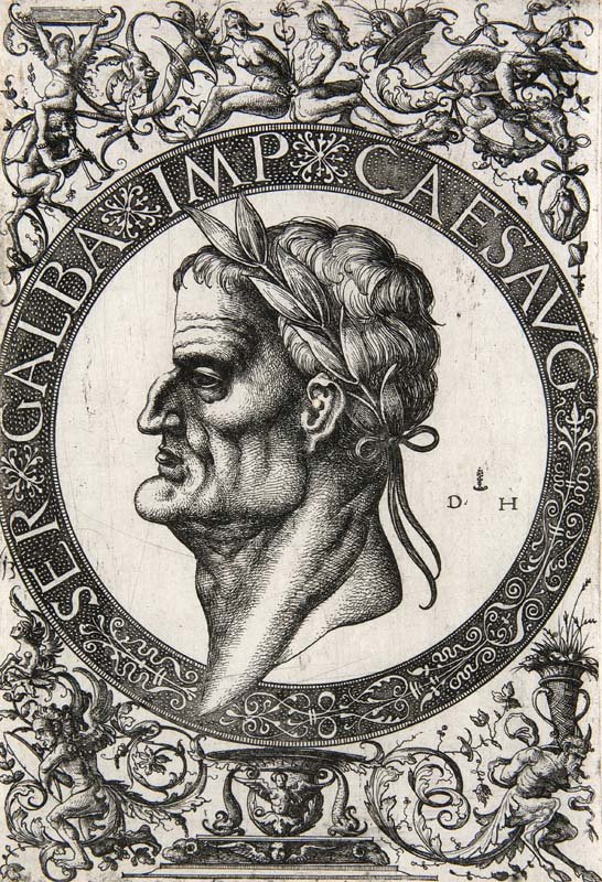 Daniel d. Ä., Hopfer Galba und Nero. Augsburg, 16. Jh.: Galba und Nero. Augsburg, 16. Jh. Je Radierung auf Bütten. Je in der Platte monogrammiert mit Augsburger Pyr. 15,5 x 22,5 cm. Galba and Nero. Augsburg, 16th century. Etching on handmade paper. Each m