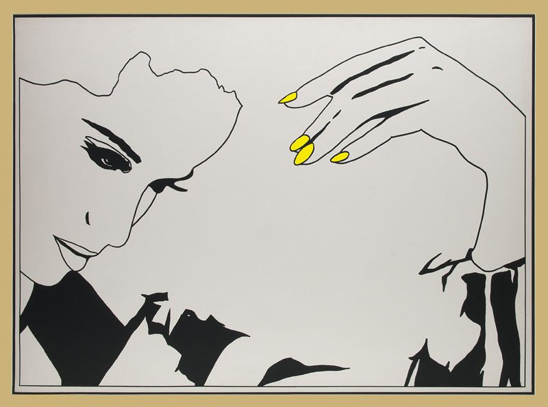 Berges, Werner Tante. 1968. Siebdruck auf Chromolux.: Berges, Werner Tante. 1968. Siebdruck auf Chromolux. Signiert und datiert. Mit Zusatz ""Probedruck"" versehen. - Auf Karton montiert. An den Ecken minimal bestoßen, leichte Druckspuren.