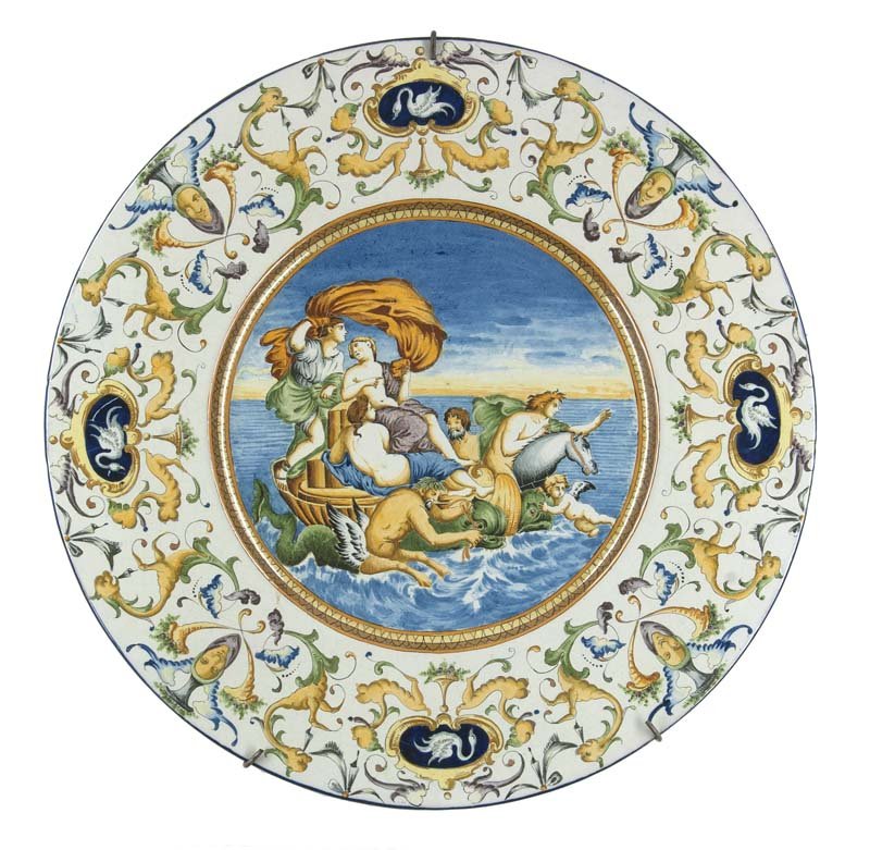 Wandteller im Istoriato-Stil. Gemuldet und polychrom (1 of 1)