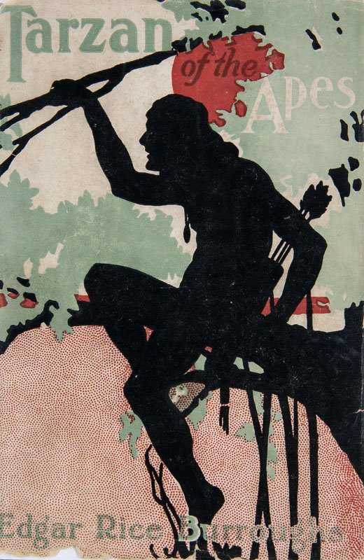 Burroughs Edgar RiceTarzan of the Apes. Chicago A.C.: "Tarzan of the Apes. Chicago A.C. McClurg 1914. 3 Bll. 400 S. 4 Bll. 8° Lwd. mit Deckel- u. Rückentitel u. illustr. OUmschlag (berieben bestoßen u. beschabt Umschlag mit Fehlstellen). Eine sehr fr�