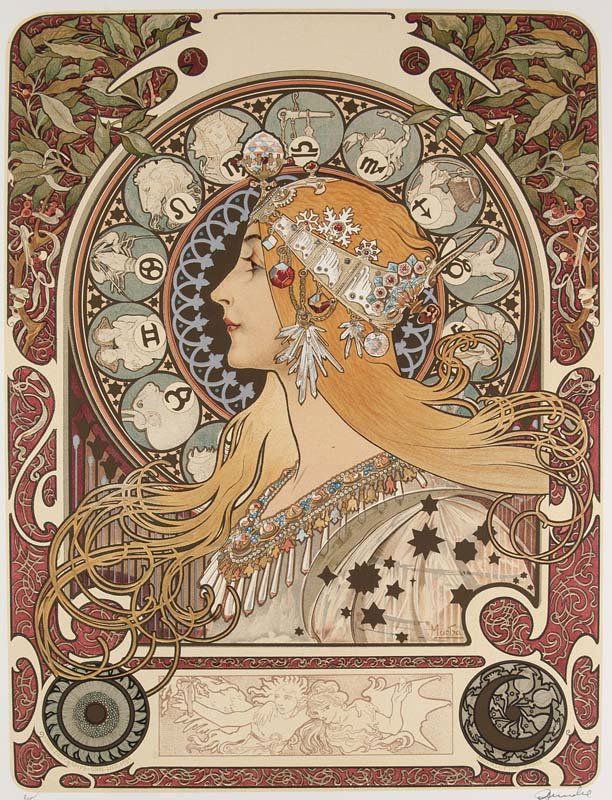 Mucha, Alphonse Zodiaque. Farblithographie auf Velin de (1 of 1)