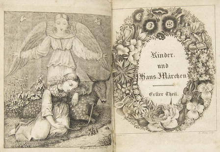 Grimm, Brüder Kinder- und Haus-Märchen. Gesammelt durch: Grimm, Brüder Kinder- und Haus-Märchen. Gesammelt durch die Brüder Grimm. 3 Bände. Zweite verm. u. verbess. Auflage. Mit 2 gestoch. Frontispiz. u. 2 gestoch. Schmucktiteln von Ludwig Emil Grimm. B