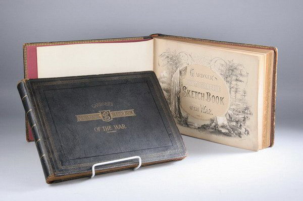 ALEXANDER GARDNER, Gardner's Sketch Book of the W: ALEXANDER GARDNER, Gardner's Sketch Book of the War. Washington: Philips & Solomon, 1865-65. 2 vols. With 100 albumen printed photographs, mounted on captioned leaves, each preceded by a descriptive t