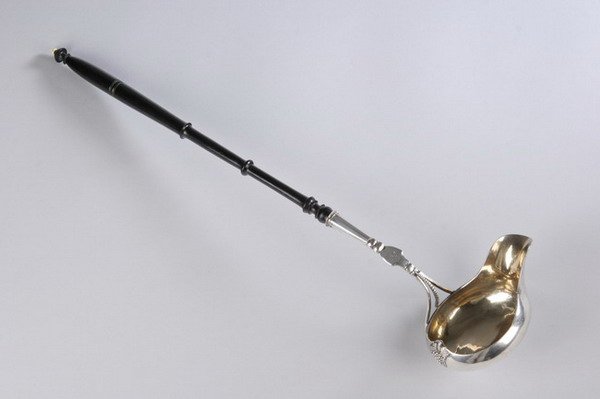 DANISH SILVER TODDY LADLE. circa 1830. - 17 in. lo