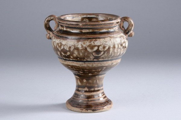 CHINESE BROWN GLAZED STONEWARE STEM JAR, Tang Dynast