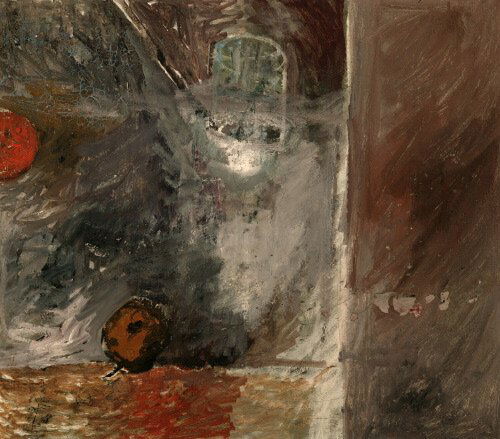 GANDY BRODIE (Am., b. 1924). "Reflect: GANDY BRODIE (Am., b. 1924). "Reflection of Lonely Objects", Signed and titled on reverse and dated 1956. Oil on canvas - 27 1/2 x 31 1 /2 in. Brodie is represented in the permanent collections of th