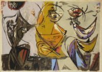 SEONG MOY (Chinese/American, b. 1921). SPRING SONG: SEONG MOY (Chinese/American, b. 1921). SPRING SONG, signed, dated '53, and titled. Numbered 28/29. Color woodcut - Image: 10 in. x 14 in.