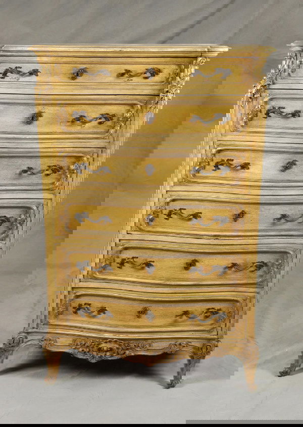 126: A FRENCH ROCOCO STYLE PAINTED CHIFFONIER. Early 20