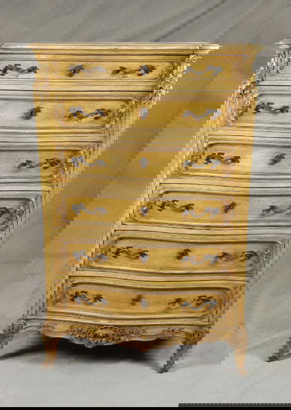 126: A FRENCH ROCOCO STYLE PAINTED CHIFFONIER. Early 20