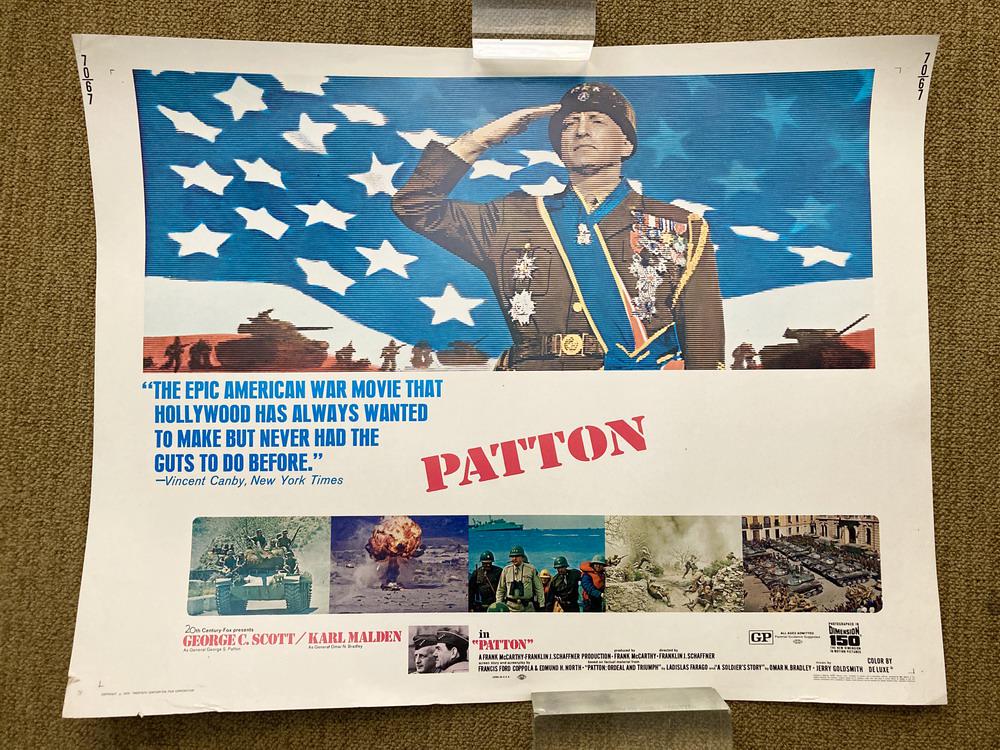 "PATTON" HALF SHEET MOVIE POSTER.: "PATTON" HALF SHEET MOVIE POSTER. PROVENANCE: Acquired by the present owner, a motion picture executive, during the 1960s and 1970s.