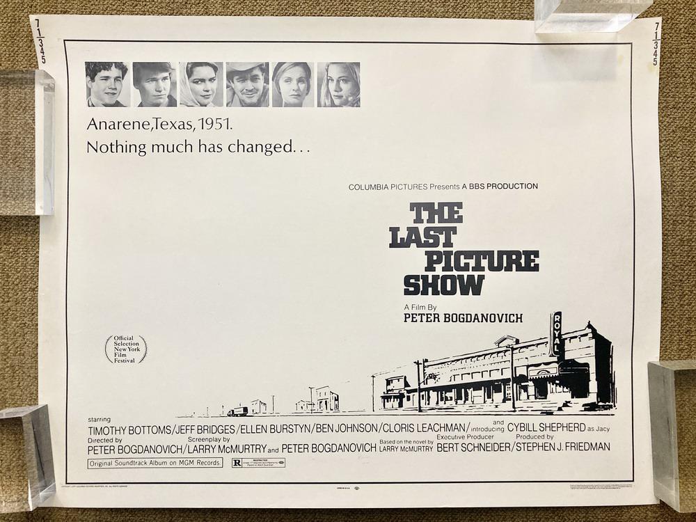 "THE LAST PICTURE SHOW" HALF SHEET MOVIE POSTER, (1 of 2)
