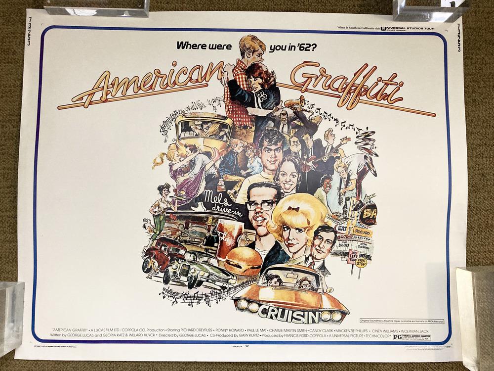 "AMERICAN GRAFFITI" HALF SHEET MOVIE POSTER. (1 of 2)