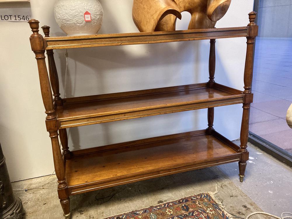 MID-20TH CENTURY MAHOGANY THREE-TIER SIDE TABLE WITH (1 of 8)