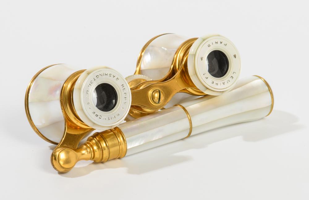 PAIR LEMAIRE, PARIS, MOTHER-OF-PEARL OPERA GLASSES WITH (1 of 2)