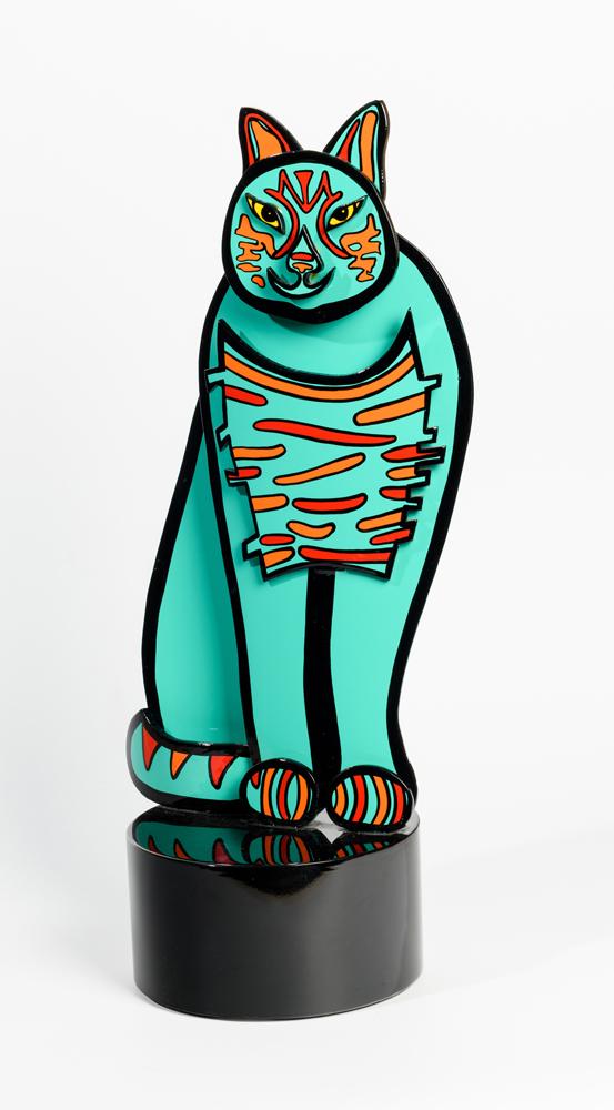 JOSEPH MEERBOTT (Am., 20th Century). Teal Tabby Cat (1 of 3)