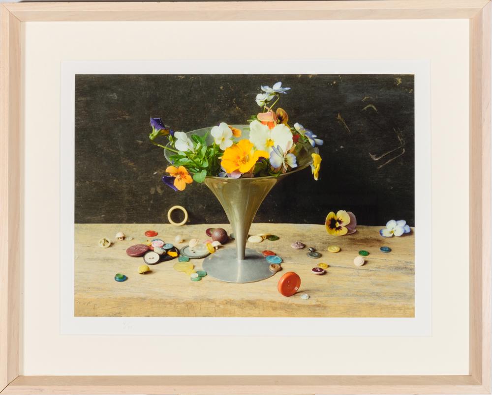 DAVID HALLIDAY (Am., b.1958). Flowers, Compote, Buttons (1 of 2)