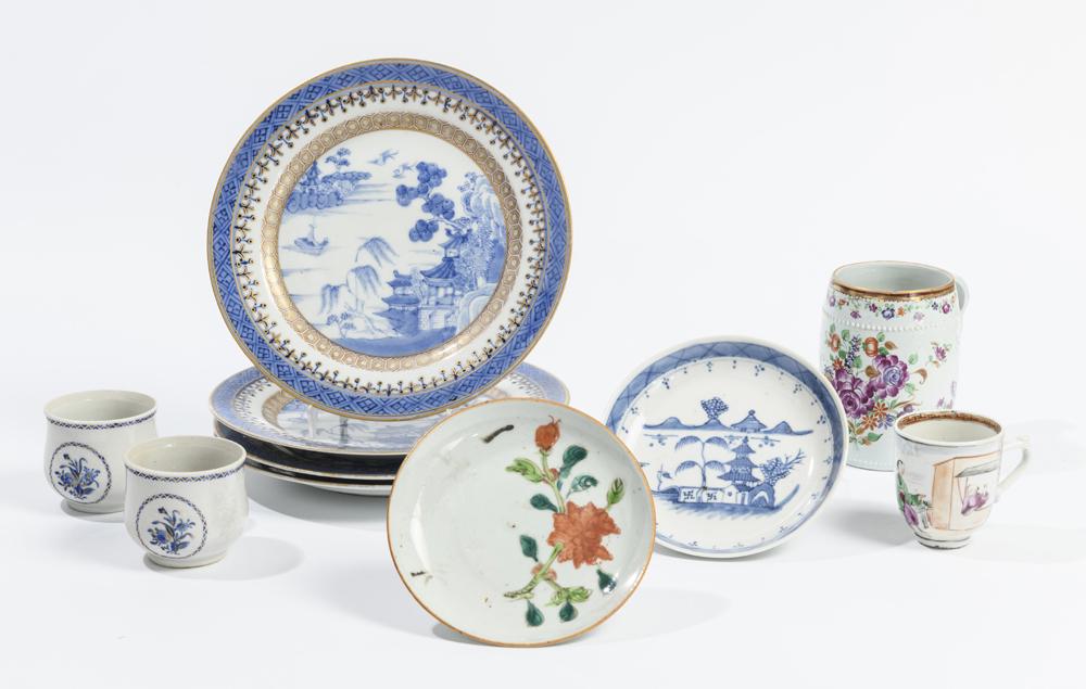 TEN ASSORTED PIECES 18TH-19TH CENTURY CHINESE PORCELAIN (1 of 1)