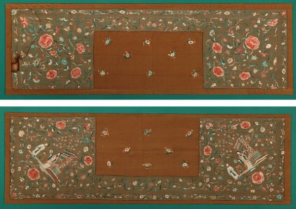 A PAIR OF CHINESE EMBROIDERED SILK ALTAR