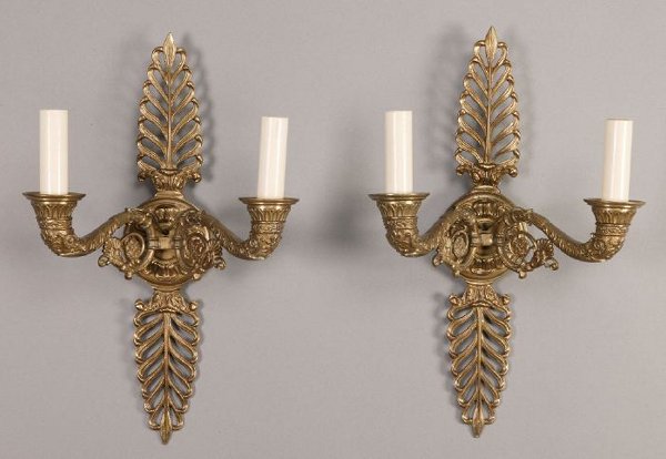 A PAIR OF NEOCLASSICAL STYLE BRONZE TWO-
