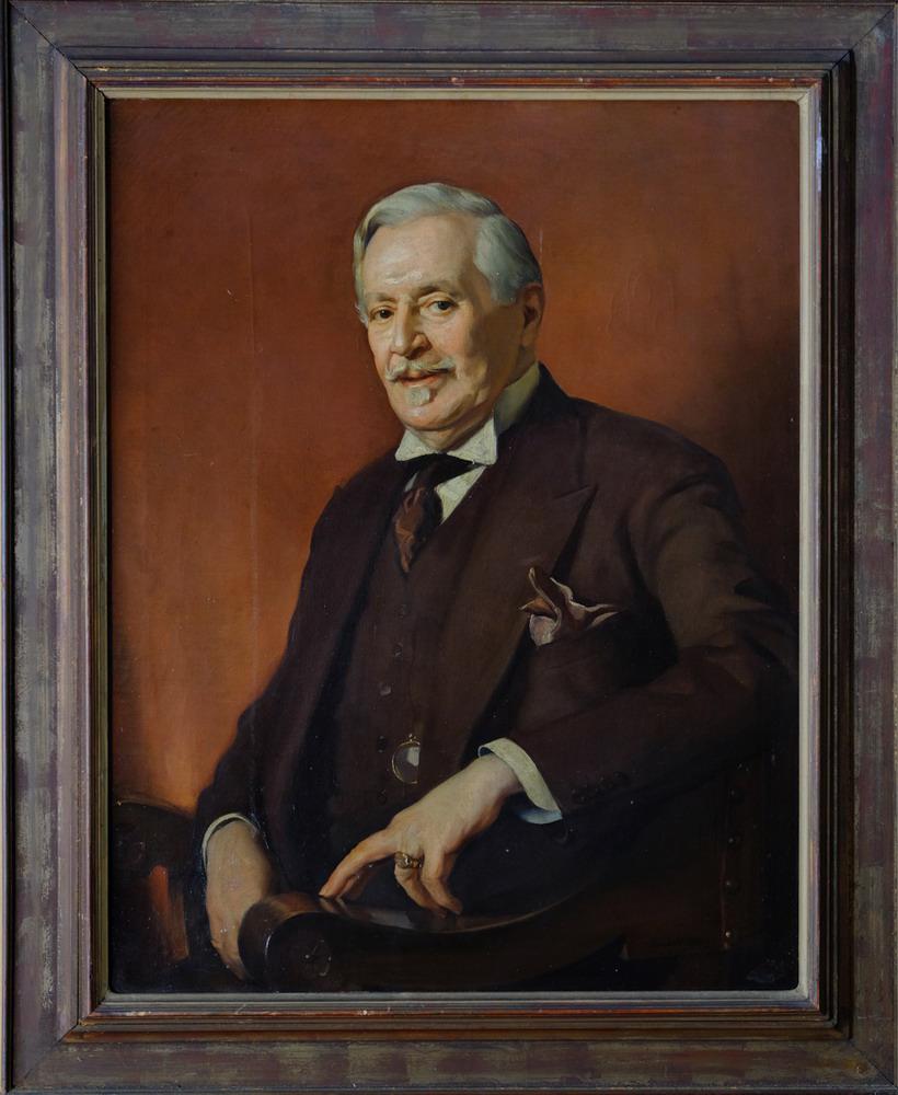 STANISLAV REMBSKI (Polish/American, 1896-1998). SELF-PORTRAIT, Oil on canvas. Framed.: STANISLAV REMBSKI (Polish/American, 1896-1998). SELF-PORTRAIT, Oil on canvas. Framed. - 36 X 28 1/2 in; frame: 44 1/4 x 36 in.