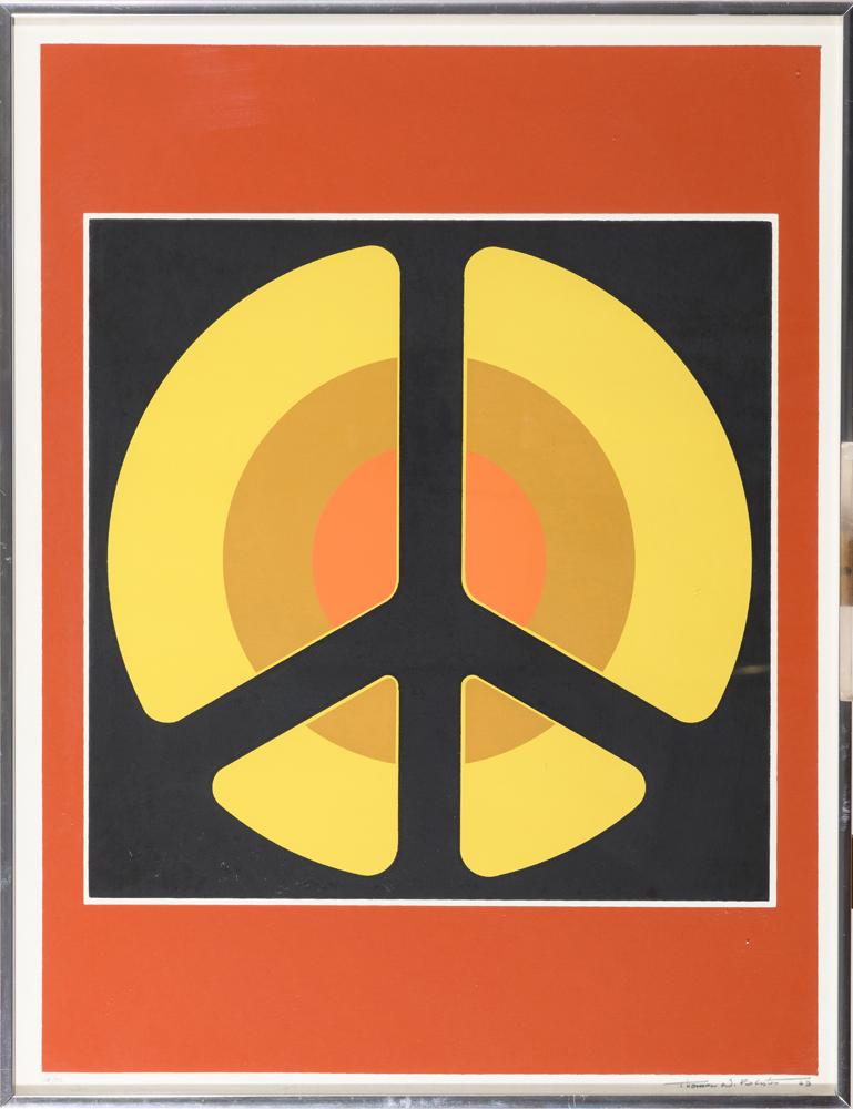THOMAS WHELAN BENTON (American, 1930-2007). Peace Symbol Series # 4, 1965, Limited edition serigraph (1 of 2)