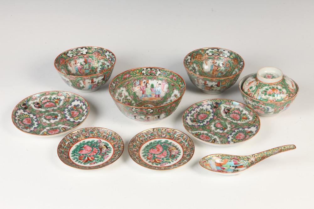103 PIECES CHINESE ROSE MEDALLION PORCELAIN TABLEWARE, (1 of 2)