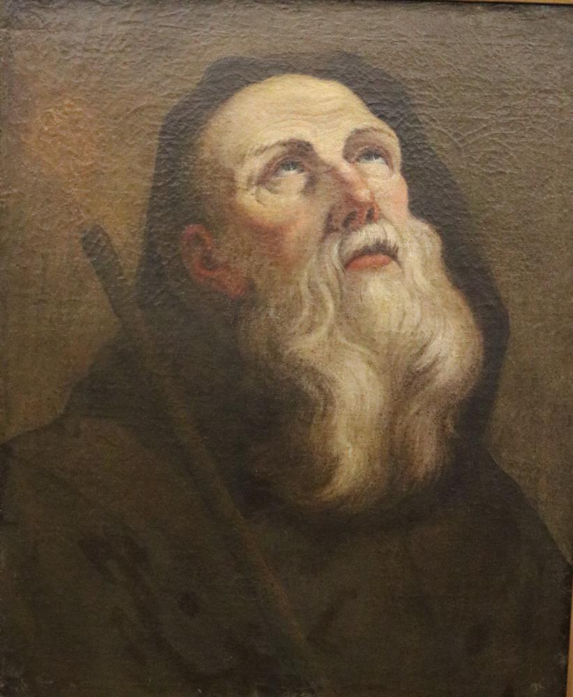 ITALIAN SCHOOL (19th century or earlier).   Saint Francesco Di Paola (Saint Francis of Paula),  Oil (1 of 12)