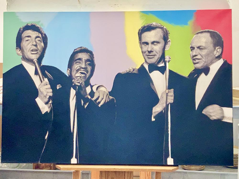 STEVE KAUFMAN (American, 1960 - 2010).   Peace and Respect,  Screenprint and acrylic on canvas. (1 of 14)