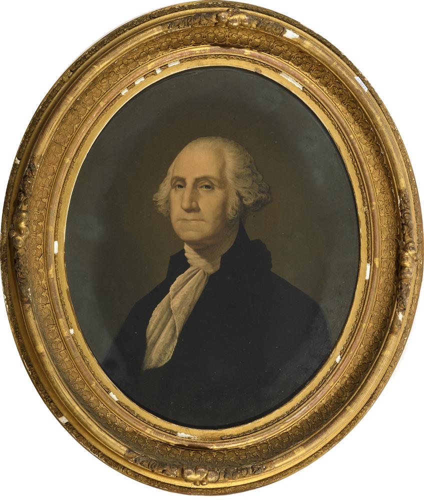 FRAMED CHROMOLITHOGRAPHIC PORTRAIT OF GEORGE WASHINGTON (circa 1865).     Mid-19th-century (1 of 1)