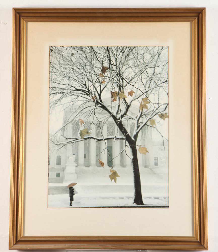 FRED J. MAROON (American, born 1924).   Supreme Court West Front in Winter,  Photograph. Framed. (1 of 1)