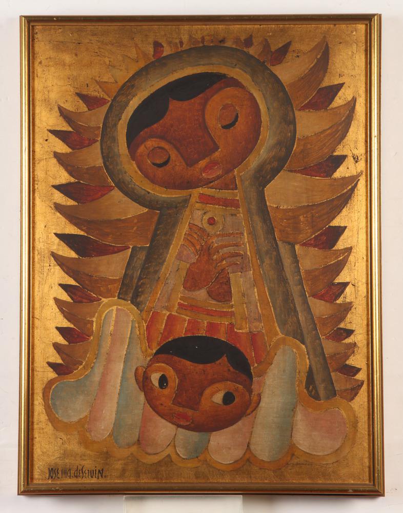 JOSE MARIA DE SERVIN (Mexican / American , 1917-1983). Virgin of Guadalupe, Mixed media on board. (1 of 5)