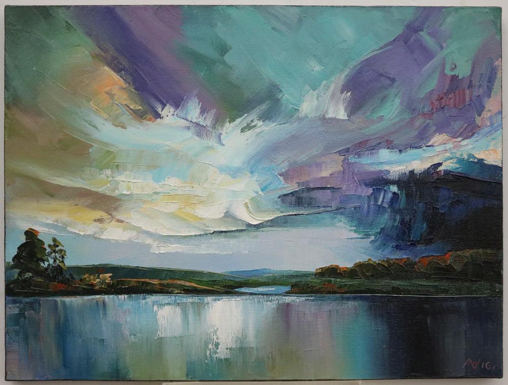 Y. L. VIPUSK (Russian, 20th Century). Before the Storm, 2016, Oil on Canvas. Signed lower right hand: Y. L. VIPUSK (Russian, 20th Century). Before the Storm, 2016, Oil on Canvas. Signed lower right hand corner. Verso signed and dated (in Cyrillic writing). Unframed. - 12" x 16"