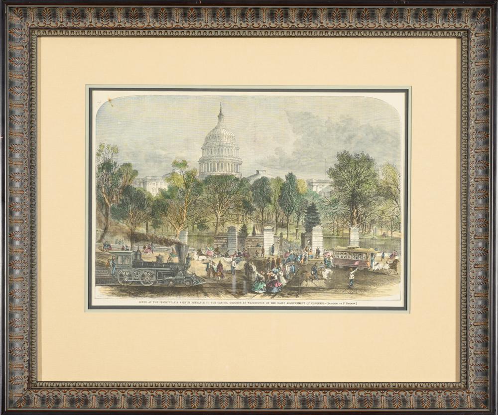 AFTER FREDERICK DIELMAN (German-American, 1847-1935). Scene at the Pennsylvania Avenue entrance to (1 of 2)