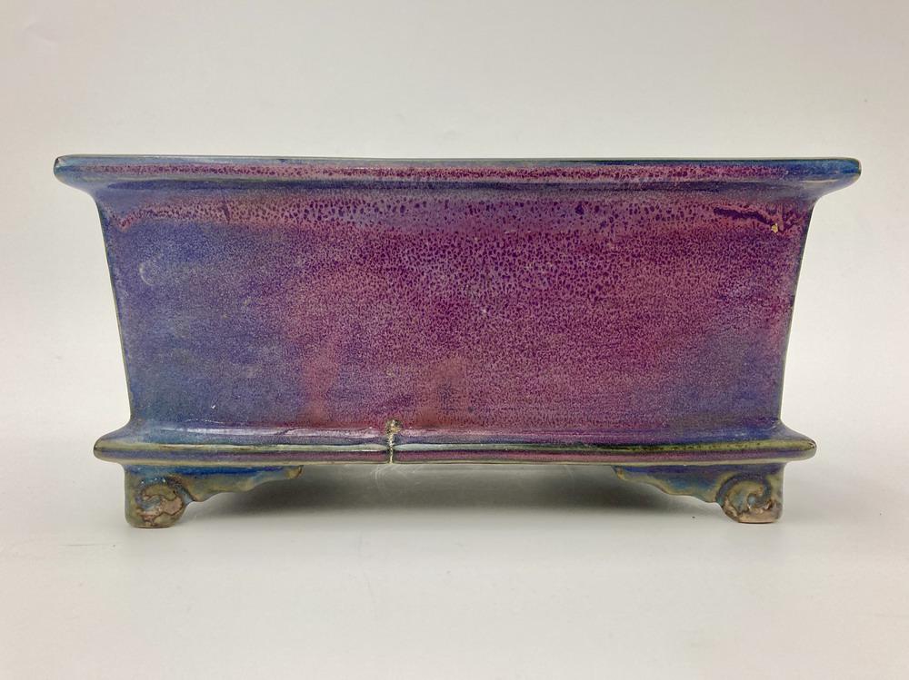 CHINESE JUN-WARE RECTANGULAR FOOTED PLANTER BUB DISH. - 9 1/2" x 7". (1 of 17)