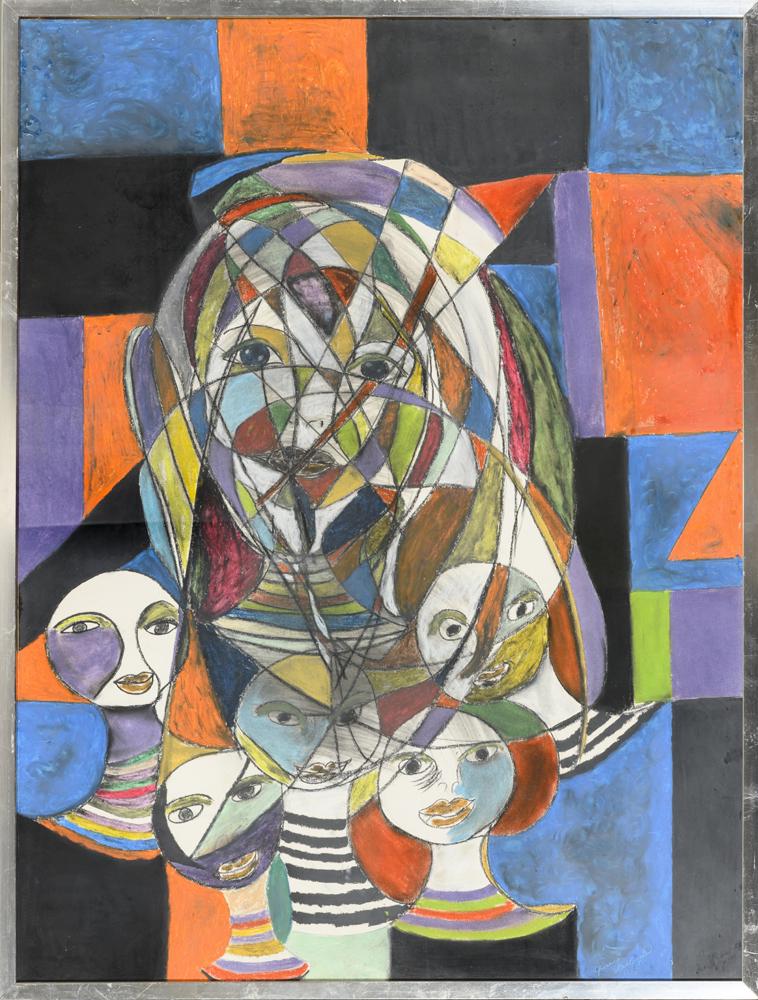 CLARENCE WASHINGTON (American, 20th Century). Our Family Our Family Our Family, Mixed media: CLARENCE WASHINGTON (American, 20th Century). Our FamilyOur FamilyOur Family, Mixed media (gouache, watercolor, pencil, oil and/or acrylic) on paper. Framed. Not examined out of frame. - 40 x 30 in; f