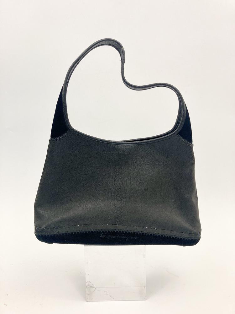 SALVATORE FERRAGAMO SUEDE AND LEATHER HANDBAG. (1 of 8)