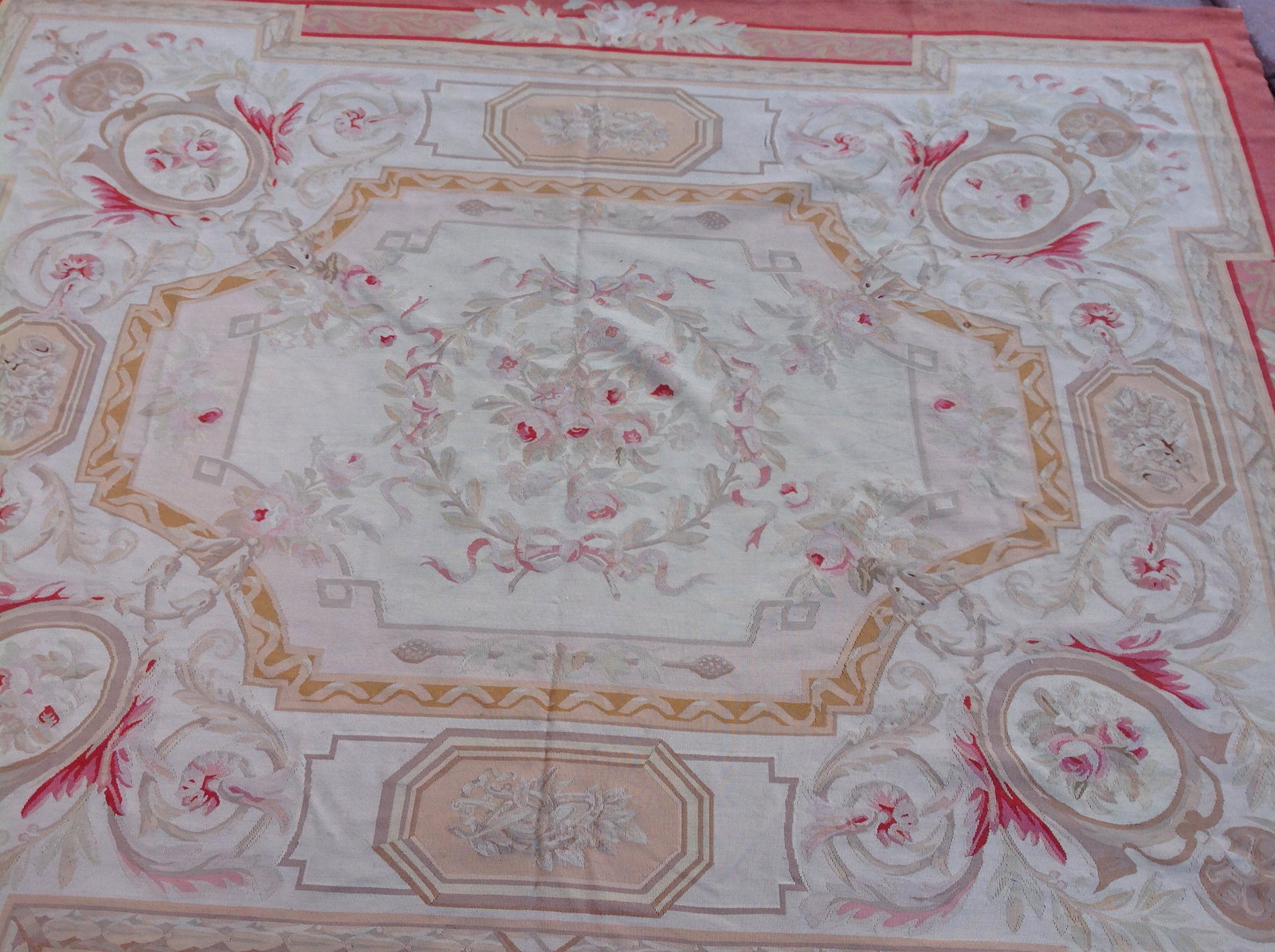 AUBUSSON RUG.: AUBUSSON RUG.