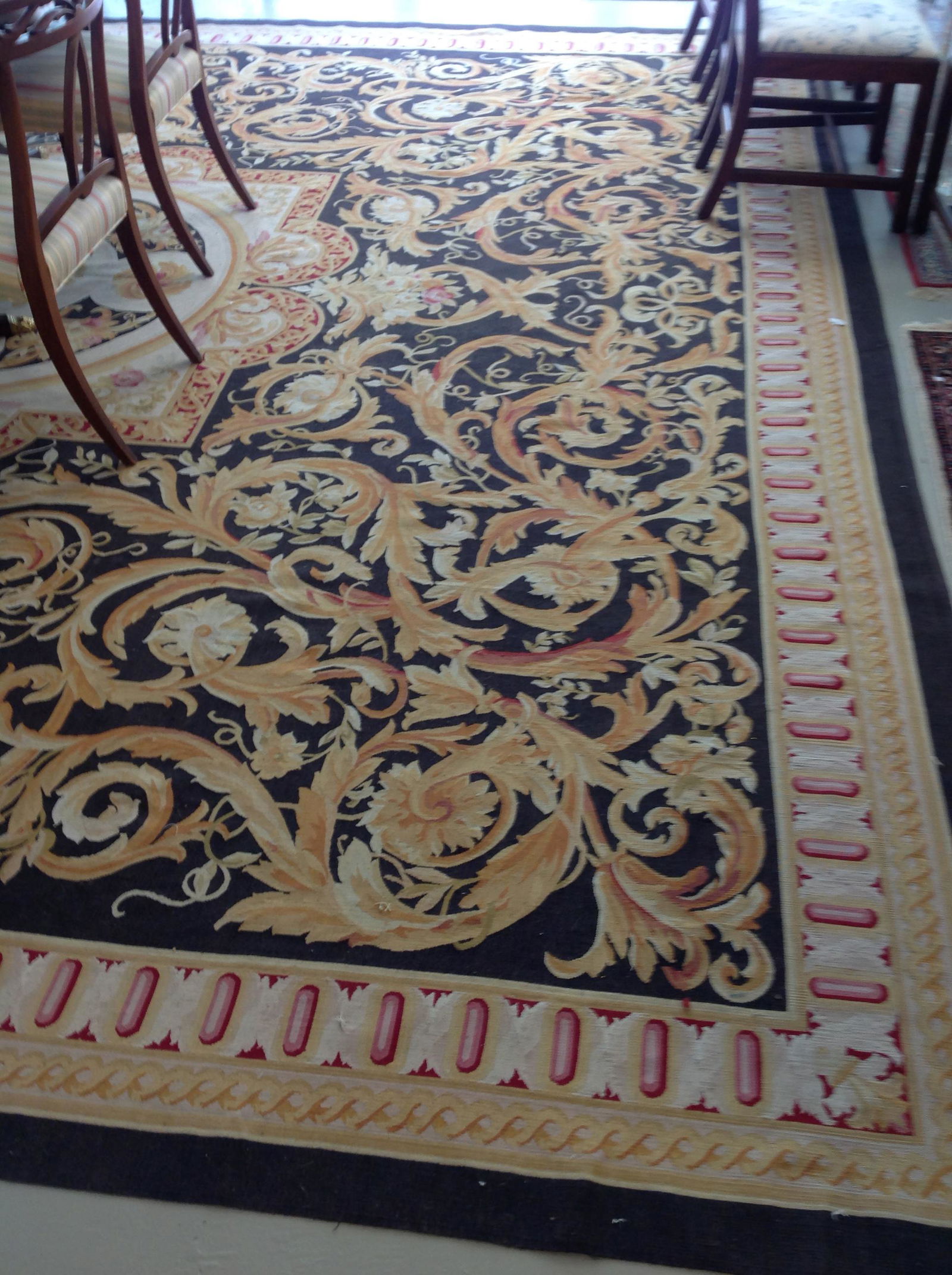 AUBUSSON STYLE NEEDLEPOINT RUG. - App. 15 ft. x 15 ft. (1 of 3)