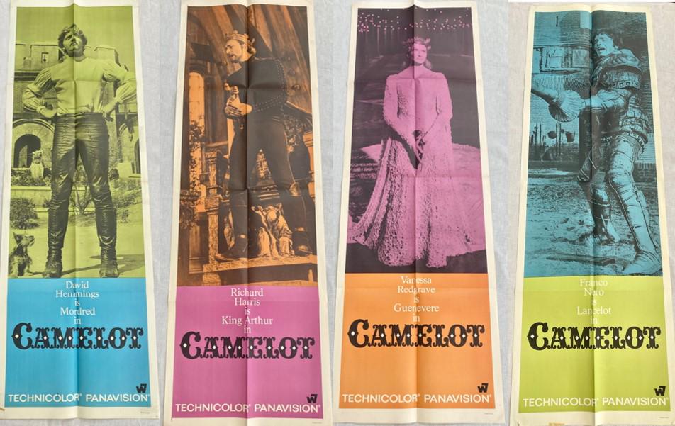 RARE SET FOUR "CAMELOT" DOOR PANEL MOVIE POSTERS. - Each, 20 in. x 60 in,. (1 of 9)