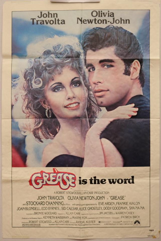 FOUR "GREASE" MOVIE POSTERS. (1 of 8)