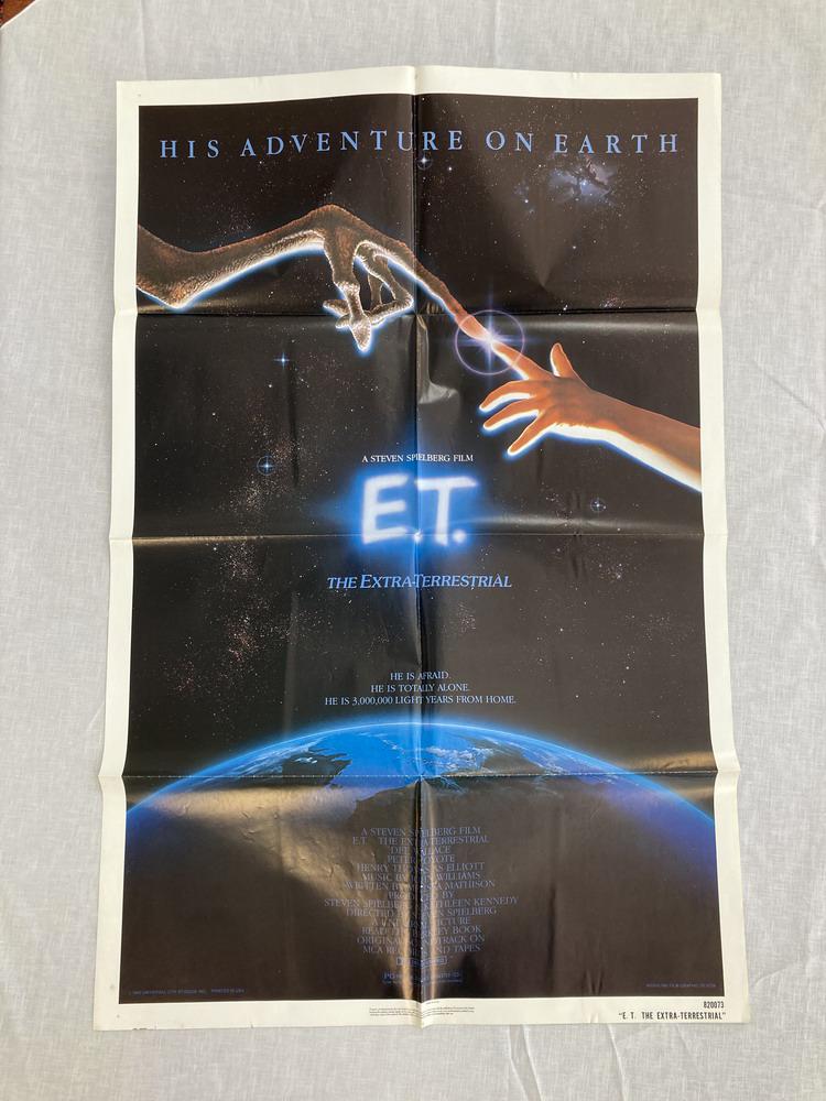 "E.T. THE EXTRA TERRESTRIAL" MOVIE POSTER, (1 of 2)