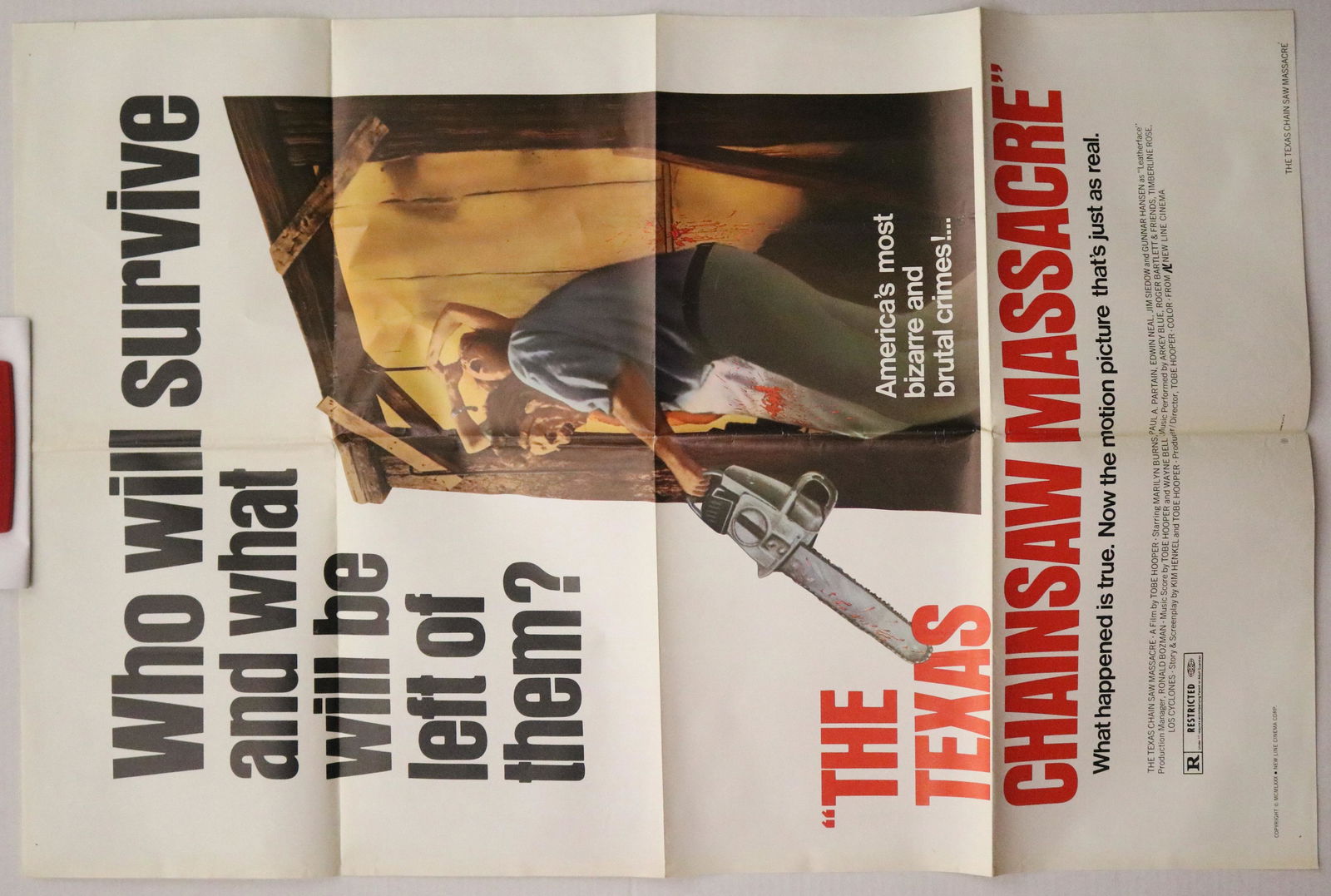 THREE "THE TEXAS CHAINSAW MASSACRE" MOVIE POSTERS. (1 of 7)