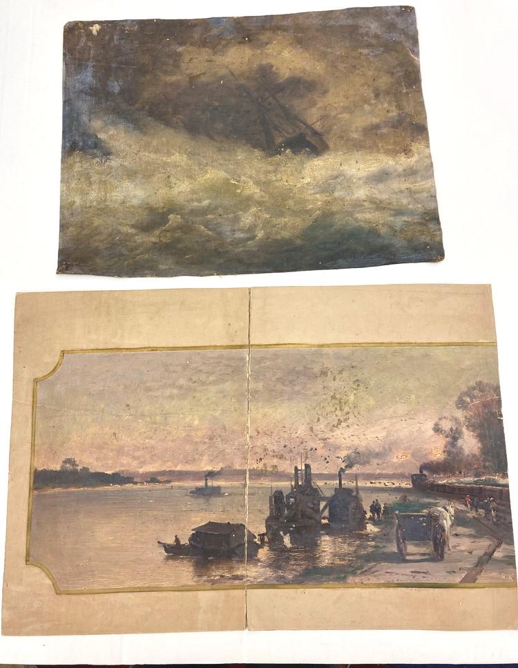 PAIR OF LATE 19TH CENTURY CONTINENTAL ARTWORKS. - Largest artwork: 12 x 16 in. (1 of 7)